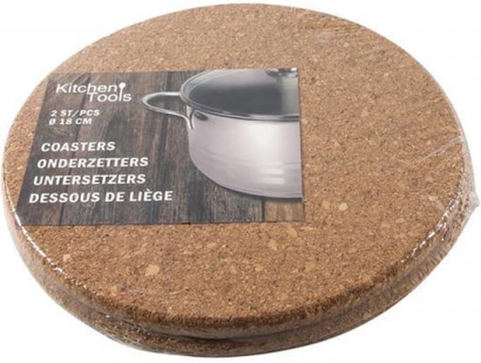 Onderzetters kurk set a 2 stuks Ø18cm
