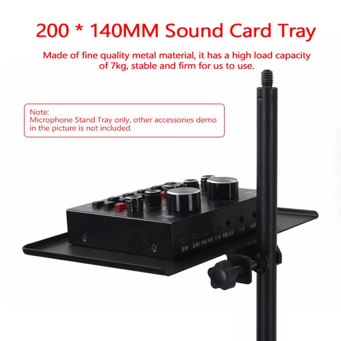 200*140 MM Geluidskaart Lade Live Uitzending Microfoon Rack Stand Lade Statief Telefoon Houder voor zwart
