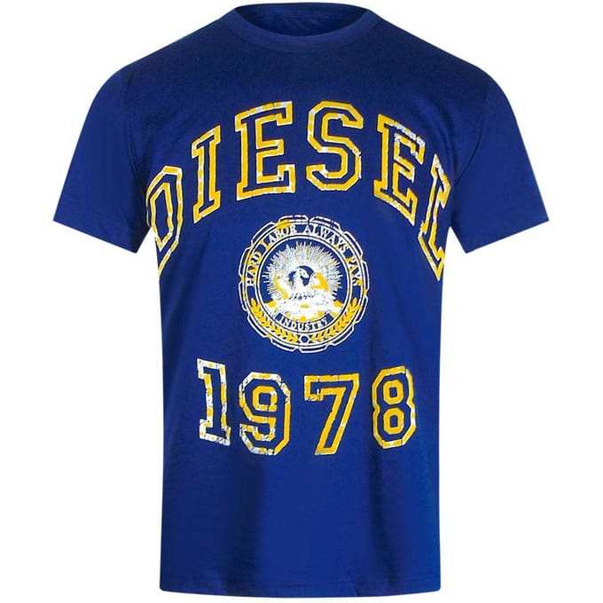 Diesel Heren 1978 Design Groot T-Shirt (Marineblauw)