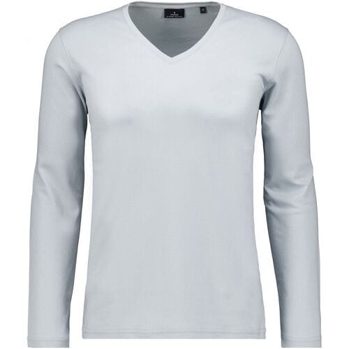 Ragman T-Shirt V-Neck Pima Cotton Luxury Longsleeve Light Silver / male