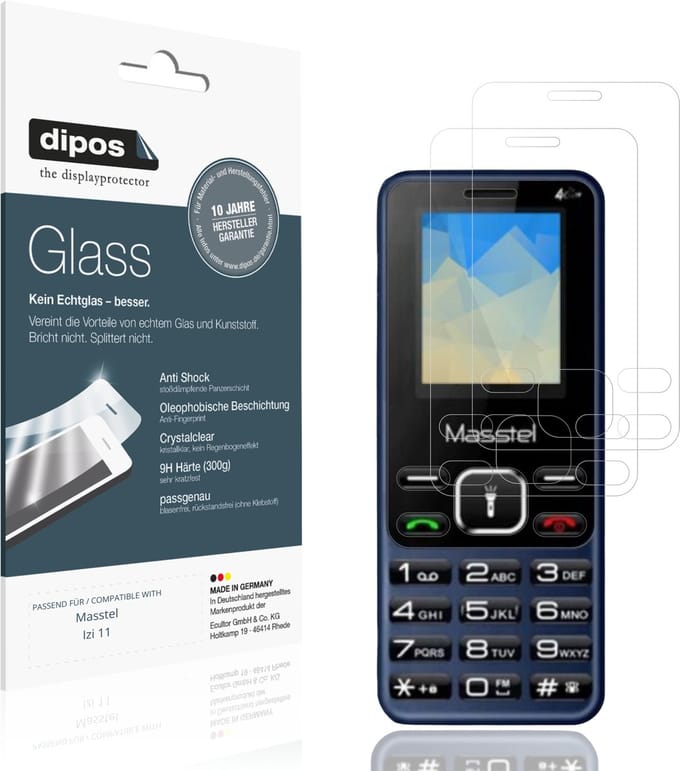 dipos – 2x Pantserfolie geschikt voor Masstel Izi 11 | 9H Screenprotector
