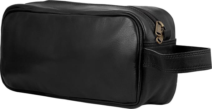 Johnny Fly Leren Toilettas - zwart - ecologisch - Limited Anniversary Edition