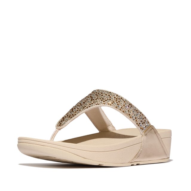 FitFlop Lulu Crystal-Mix Metallic Toe-Post Sandals BRUIN - Maat 43