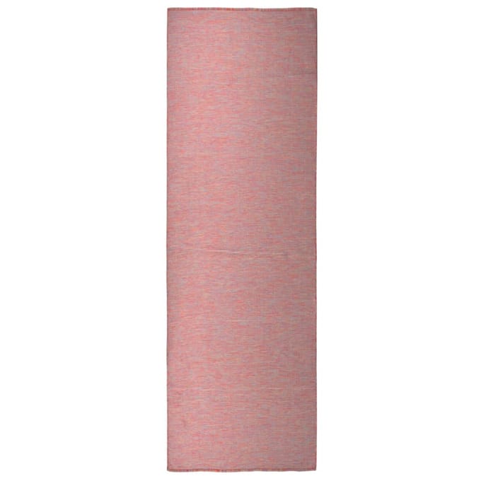 vidaXL - Buitenkleed - platgeweven - 80x250 - cm - rood