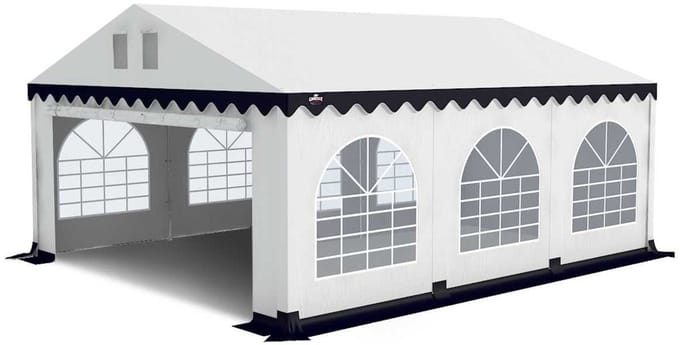 GO-PRO 5x6 Partytent met grondframe Wit-Blauw