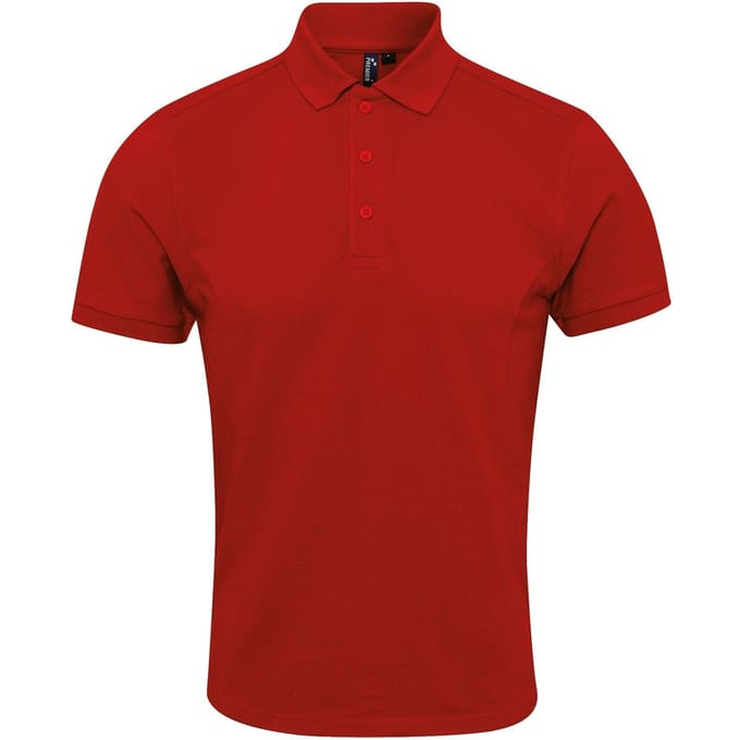 Premier Heren Coolchecker Plus Pique Polo Met CoolPlus (Rood)