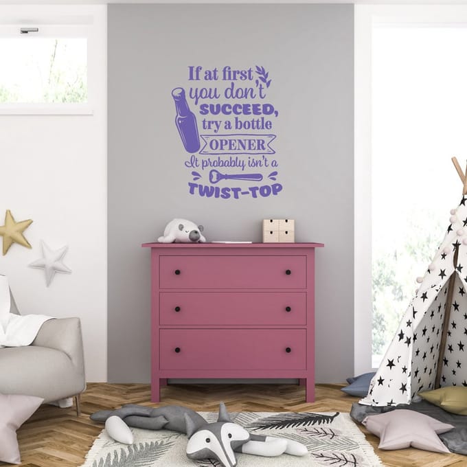 Muursticker - Twist-Top - 58 x 70 - Paars