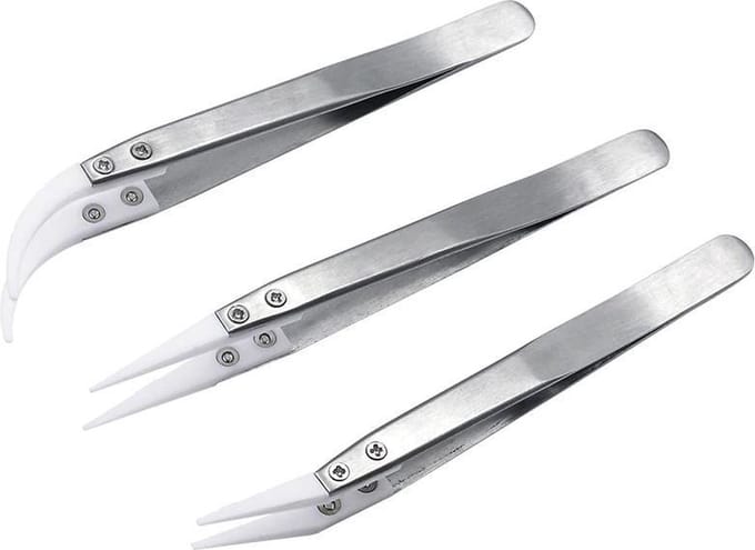 3 Stuks Keramische Pincetten (1500 Graden Hittebestendig)