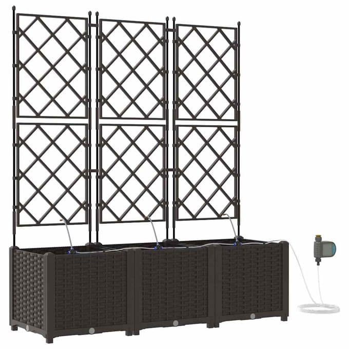 vidaXL - Plantenbak - 3 - st - Bruin - 120 - x - 40 - x - 142 - cm - PP