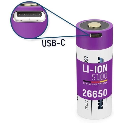 Ansmann 26650 USB-C Oplaadbare batterij (USB-C) 26650 Li-ion 3.6 V 5100 mAh 1 stuk(s)