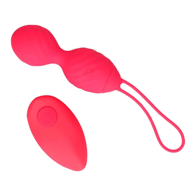 Vibrating Egg with Remote Control - Strawberry Red