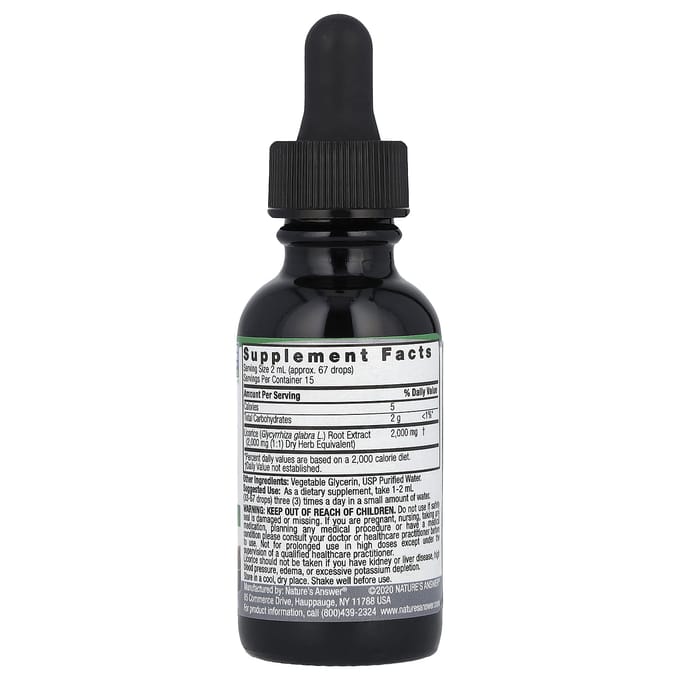 Nature's Answer, Zoethoutwortelextract, Alcoholvrij, 2.000 mg, 30 ml(1 fl oz)