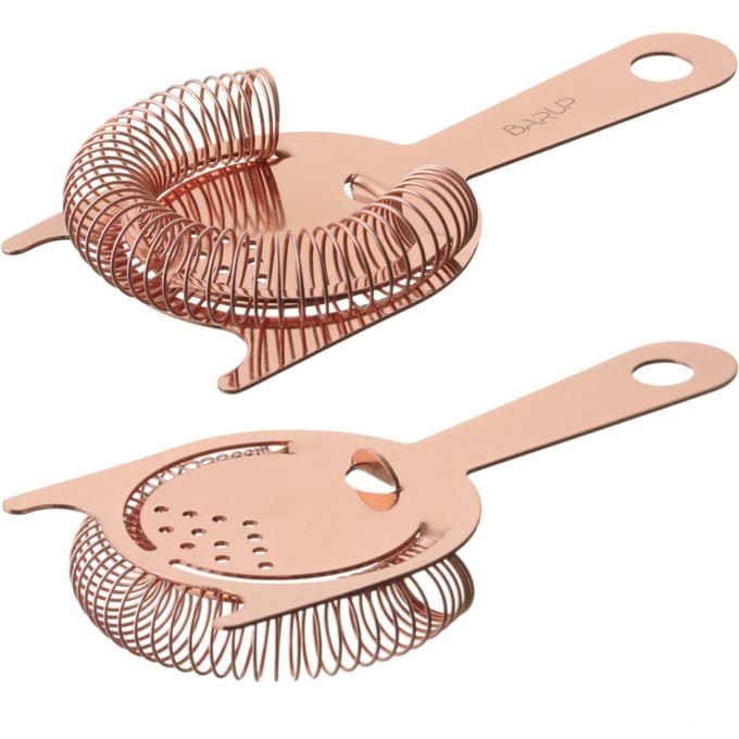 BarUp Hawthorne strainer – koper – roestvast staal – 160x75 mm – verwijderbare veer