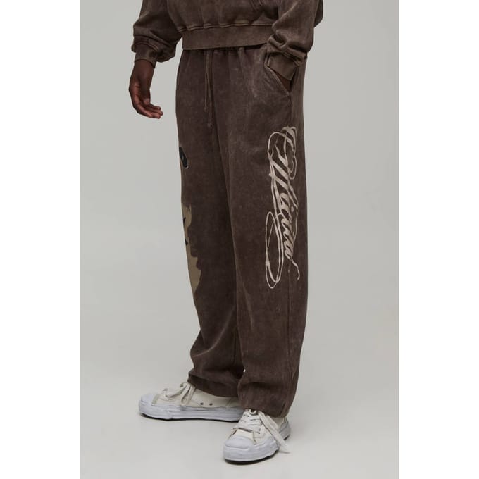 Rechte Pasvorm Schorpioen Omgeslagen Jogger | Brown | Size Small
