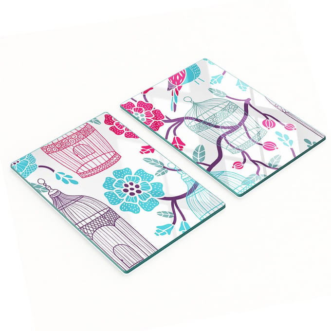 Multifunctionele decoratieve glazen panelen/vogelkooien 2x40x52 cm