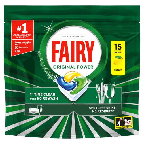 Fairy Original Power All in One Lemon Vaatwascapsules - 15 stuks