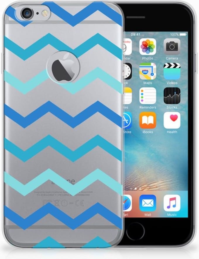 Apple iPhone 6 Plus | 6s Plus TPU bumper Zigzag Blauw