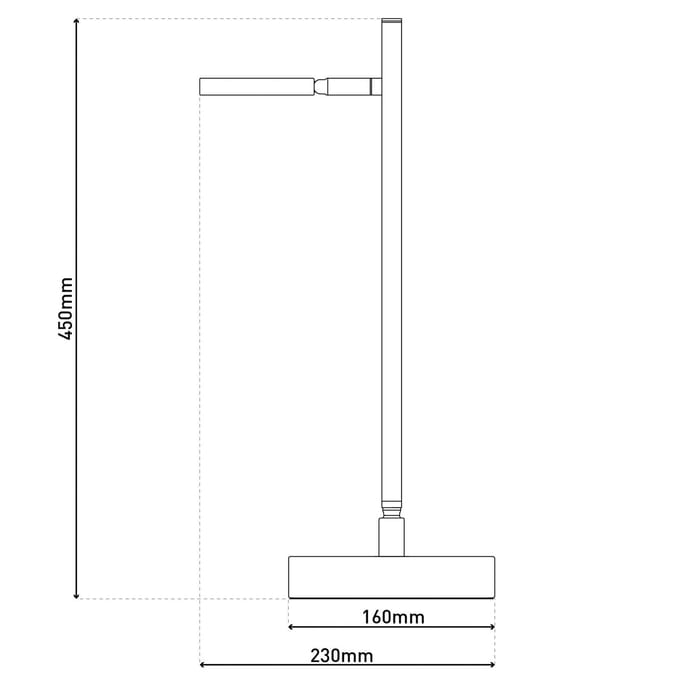Näve LED tafellamp Lupa, zwart Hoogte 45 cm Metaal Touchdim