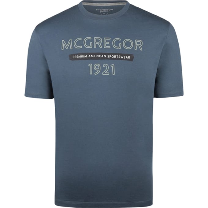 McGregor T- Shirt 1921 Medium Blue Größe: S | Bedruckte T-Shirts Outlet | Herren | Blau