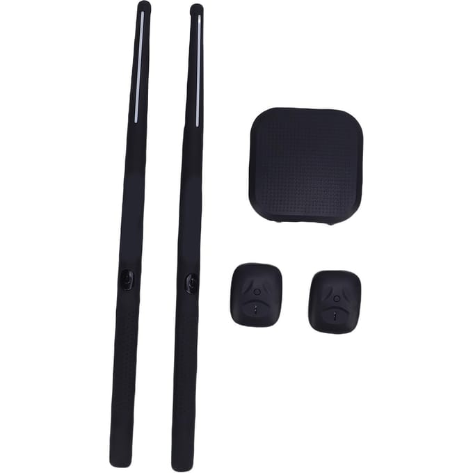Lucht Drumstokken Kit Multifunctionele 3D Bewegingssensor 8 Geluiden RGB Draagbare Elektronische Drumstel met Voetpedaal black