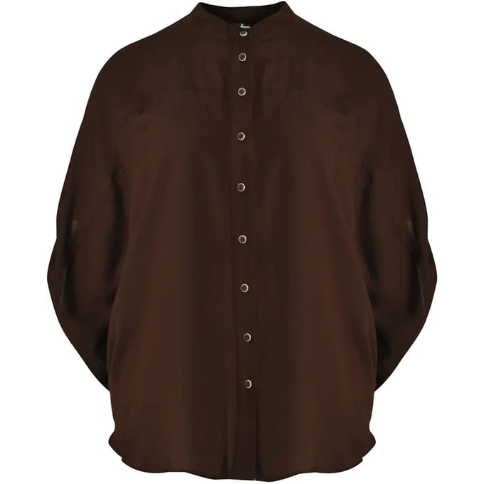 Langarmhemd mit Mao-Kragen dames Mat Fashion
