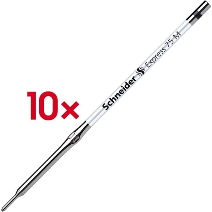 Balpenvulling schneider 75 express medium zwart | 10 stuks
