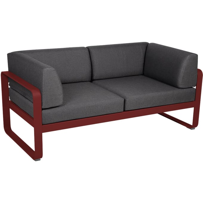 Fermob BELLEVIE club sofa 2 zits - 43 chili mat - A3 grafietgrijs