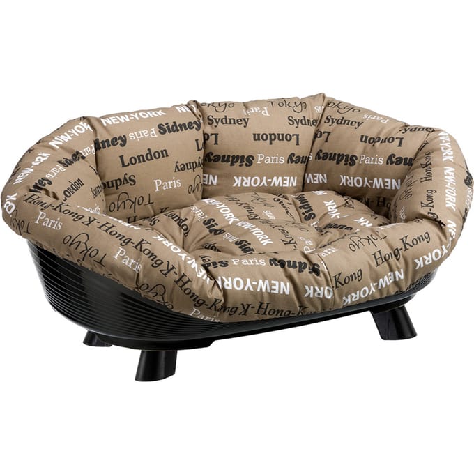 - L 82 x B 59,5 x H 25 cm - Hondenmand Siesta Deluxe + kussen Cities