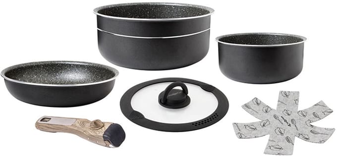 Brunner Pirate Spacemaster Camping Pannenset - Ø22 - 6 Delig - Stapelbaar - Aluminium - PFOA Vrij