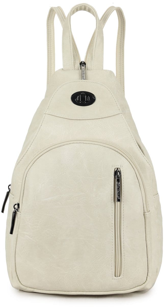 Giuliano kunstlederen rugtas Lara - beige - Ritsende schouderband - Dames