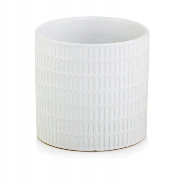 Polnix - Glanzende Keramische Bloempot - Rond - 13 cm - Wit