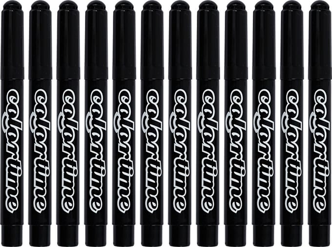 Colortime stift,  5 mm lijn, zwart, 12 stuks