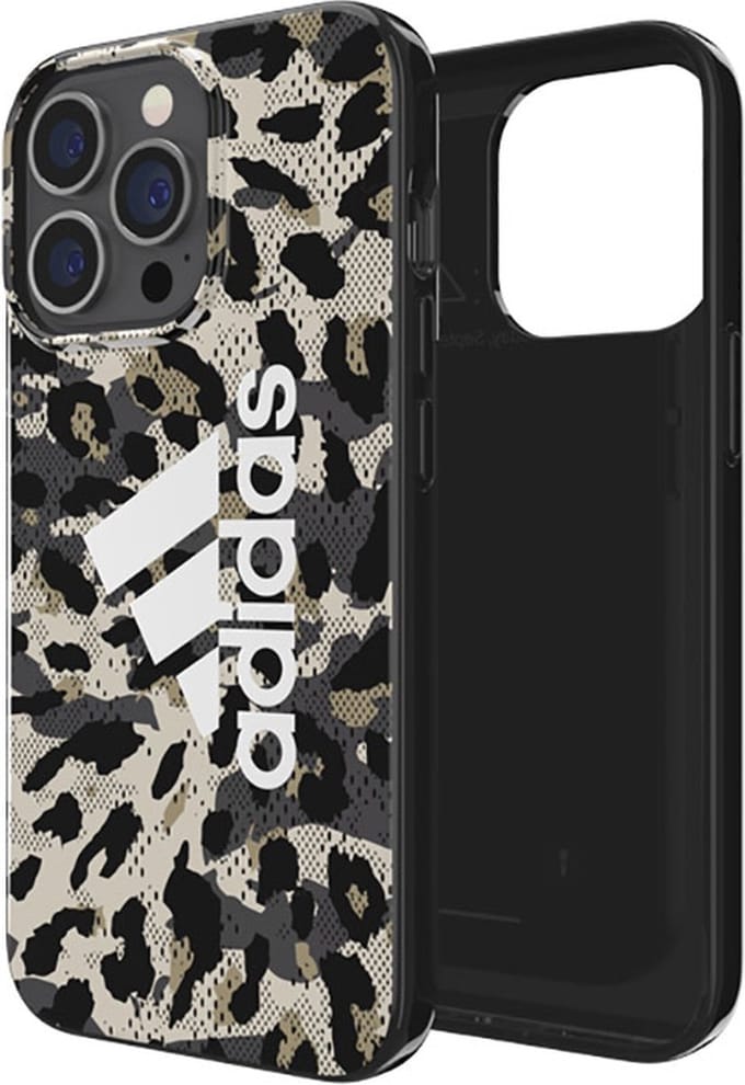 Adidas Graphic Snap Leopard TPU Back Case - Geschikt voor Apple iPhone 13 Pro (6.1") - Beige/Wit