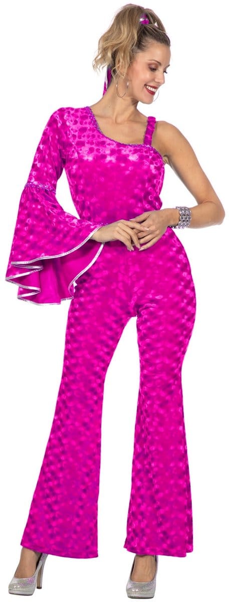 Disco Dora Velvet Catsuit Fuchsia - Vrouw