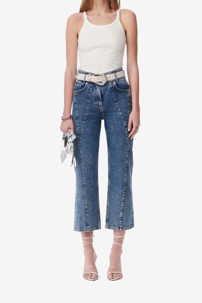 IRO Paris Hanifi Trouser Mid Blue Größe: W29 | Ausgestellte Hosen Outlet | Damen | Blau