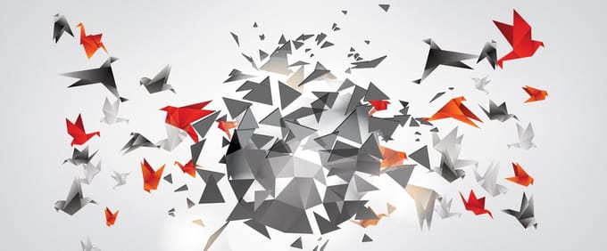 Explosion Birds Abstract Photo Wallcovering