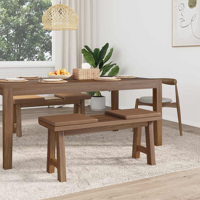 vidaXL - Bankkussen - 4 - st - Kunstleer - Cappuccino - Diepte - 35 - cm