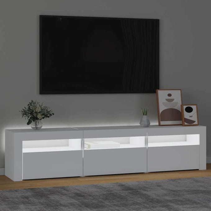 vidaXL - Tv-meubel - met - LED-verlichting - 180x35x40 - cm - wit