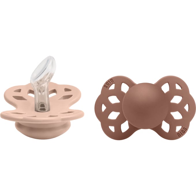 BIBS Infinity 2 Pack Silicone Anatomical Size 1 Blush/Woodchuck 2 st