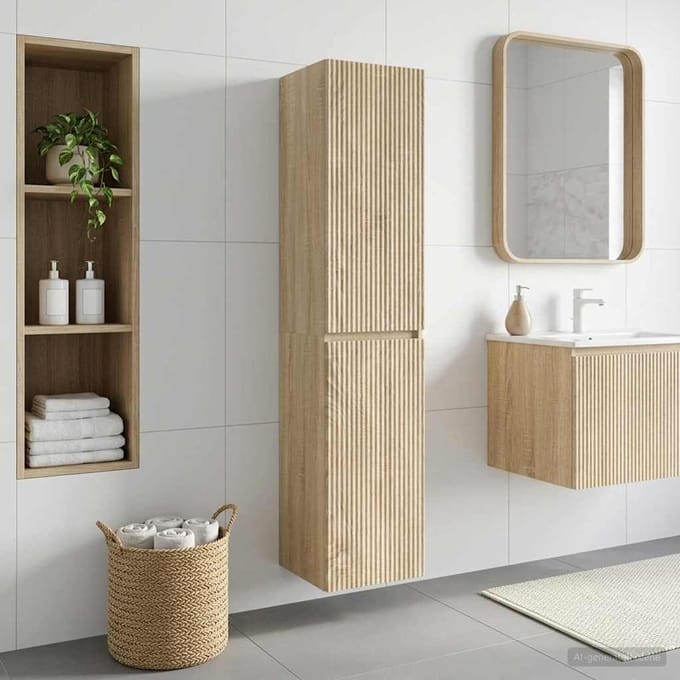 vidaXL - Wandgemonteerde - Badkamerkast - Sonoma - Eiken - 33 - x - 34,5 - x - 160 - cm