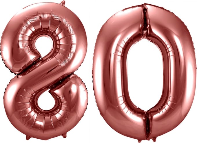 Folieballon 80 jaar brons 86cm