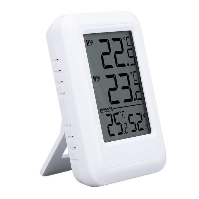 Digitale Hygrometer Thermometer Binnen Buiten Temperatuur Vochtigheidsmeter 328.1ft Zendbereik gray