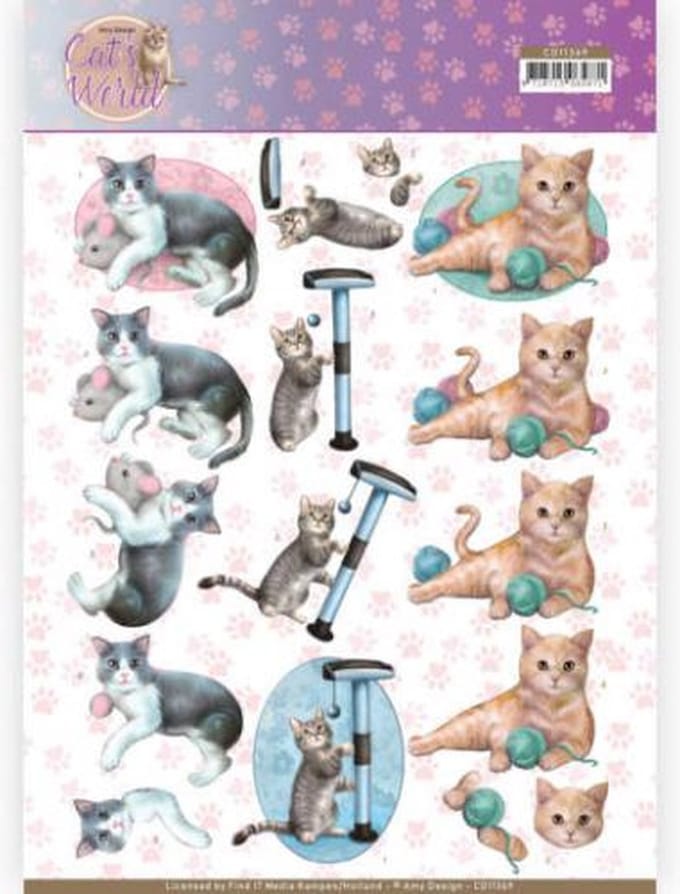 3D Knipvel Cats world - Amy Design - CD11369