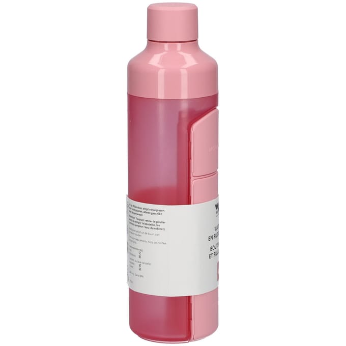 YOS Water Bottle & Pill Box Daily Perfect Pink 1 Flesjes