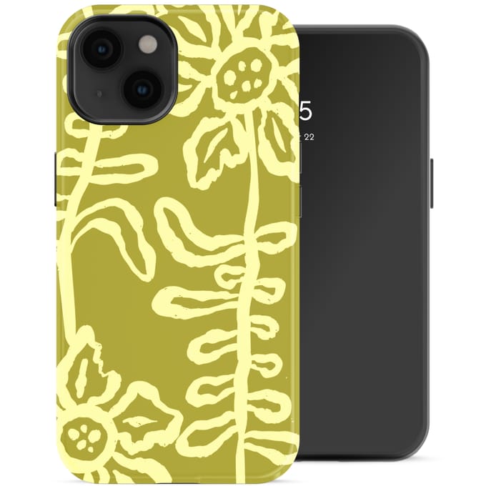 Selencia Hoesje - Geschikt voor Apple iPhone 14 - Backcover - Chalky Bloom