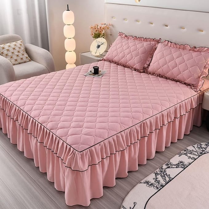 Beddengoed Set - Hoeslaken Kussensloop - Rustige Slaap - Rondom Elastiek - 220x200 cm - Roze