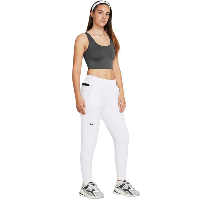 Under Armour Joggingbroek met ‘Unstoppable’-logo voor dames (Wit)