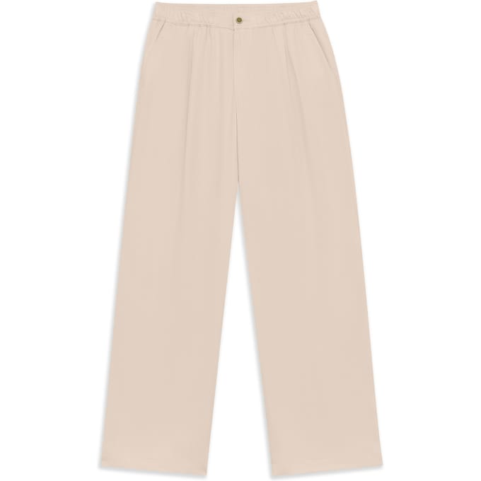 Bugatti Herren Broek met bandplooien, naturel linnenmix