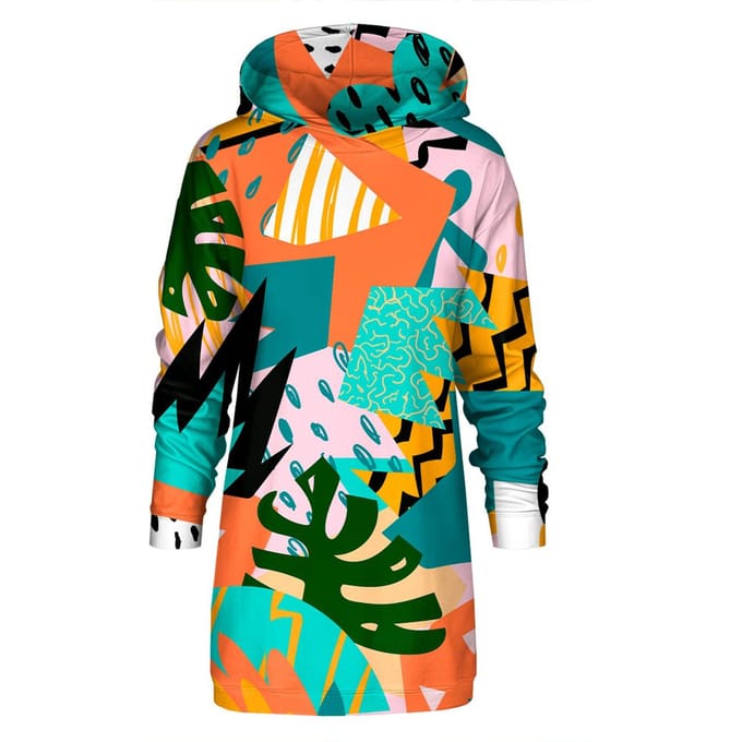 "Tropical Abstract" Oversize hoodiejurk
