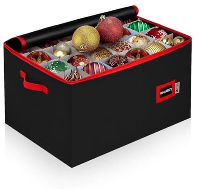 Kerstornament opbergcontainer met verdelers – opslagdoos voor 96 ornamenten